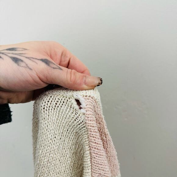 Russ Silk Knit Beige Leaf Design Pullover Sweater Women’s Size L - Picture 7 of 8